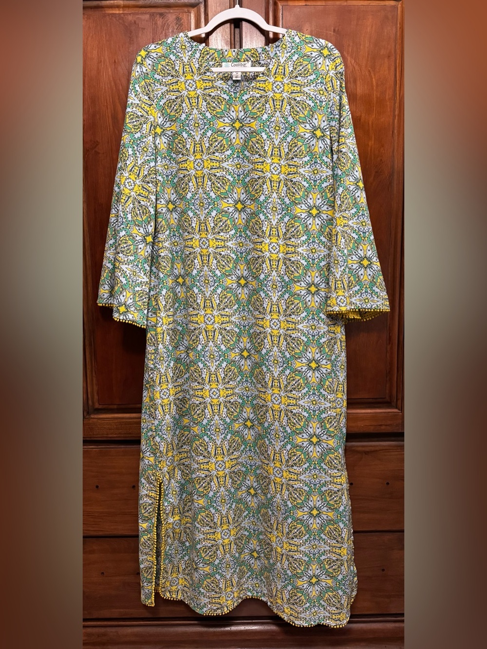 Coolibar Oceanside Tunic Dress UPF 50+ Mosaic Pattern with pockets size XS.